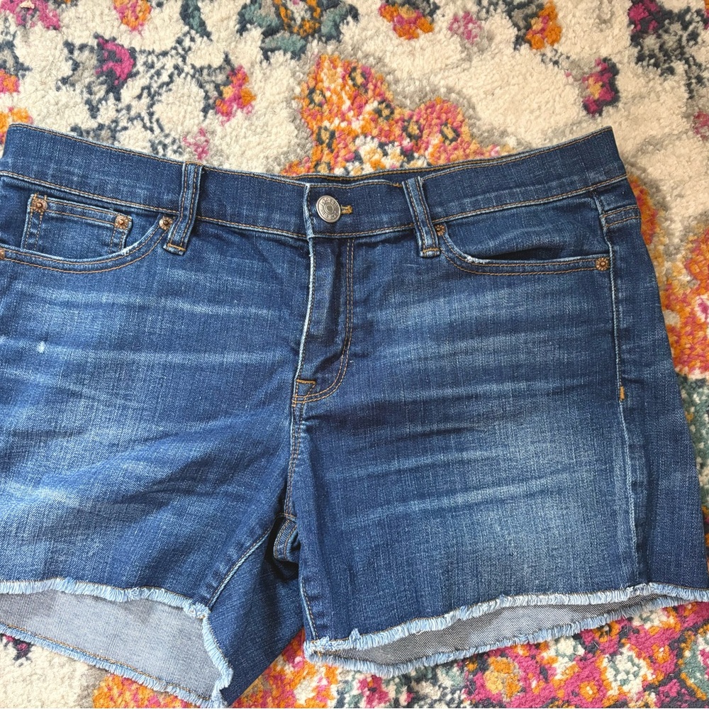 J. Crew Indigo Denim Size 30 Dark Blue Cutoff Shorts